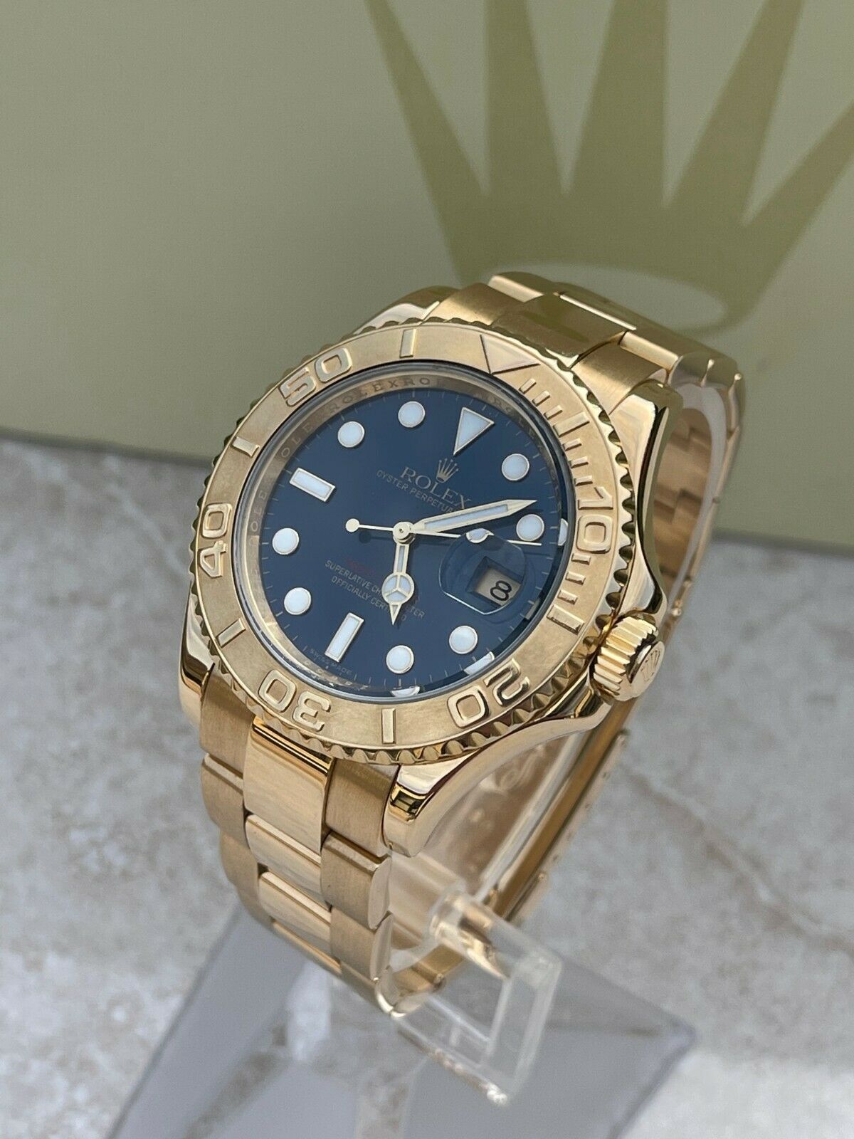 Pre-owned Men's Rolex 18K Yellow Gold 40mm YachtMaster Model 16628