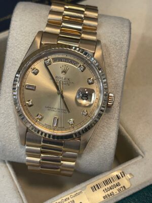 ROLEX 18K YELLOW GOLD DAYDATE 36 DIAMOND DIAL