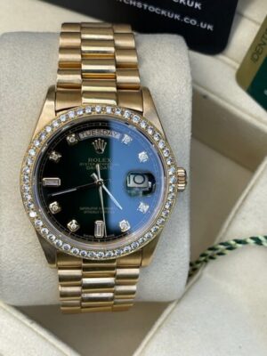 ROLEX 18K YELLOW GOLD DAYDATE 36 DIAMOND DIAL