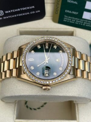 ROLEX 18K YELLOW GOLD DAYDATE 36 DIAMOND DIAL