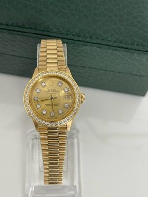 ROLEX LADIES 26MM CUSTOM DATEJUST FULL GOLD