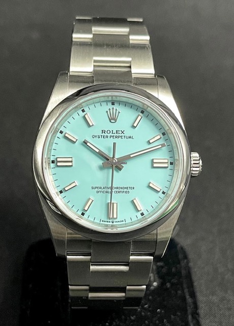 OYSTER PERPETUAL TIFFANY 36MM 116000 FULL SET - Watchstock UK - Pre ...