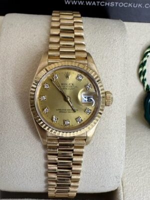 ROLEX 18K LADIES 26MM DATEJUST FULL SET