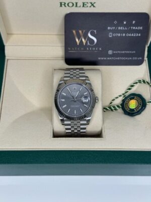 ROLEX NEW 2022 DATEJUST RHODIUM 41MM