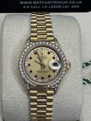 ROLEX DATEJUST LADIES GOLD , 69158 FACTORY SET