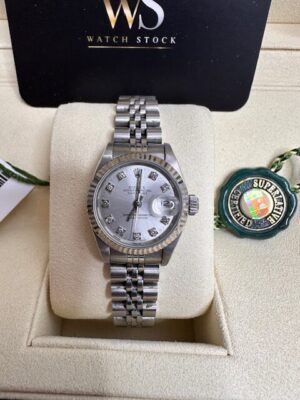 LADIES 69174 26MM DATEJUST STEEL BOX AND PAPERS