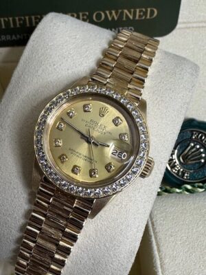 ROLEX 18K LADIES 26MM DATEJUST FULL GOLD