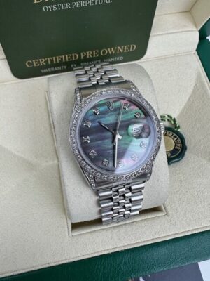 DATEJUST 36MM DIAMOND SET BOX AND PAPERS