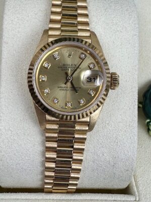 ROLEX DATEJUST LADIES 18K , 69178 BOX AND PAPERS