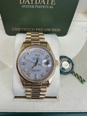 ROLEX 18K YELLOW GOLD DAYDATE 36MM QUICKSET