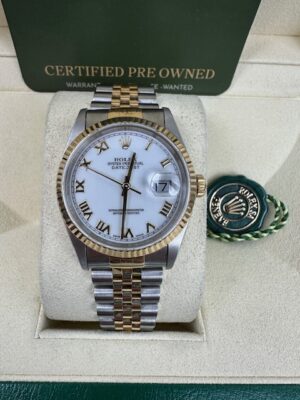 ROLEX 16233 DATEJUST 36MM BOX AND CERTIFICATES