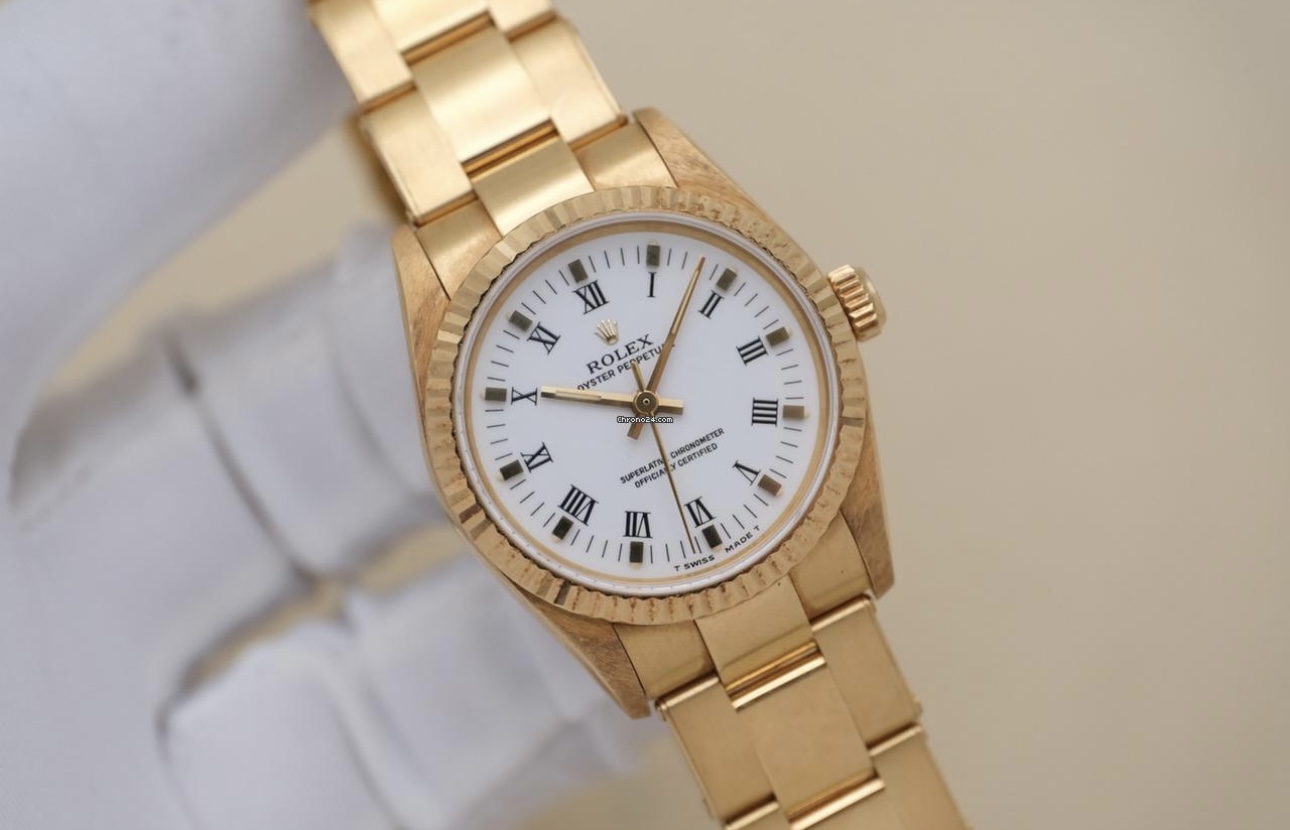 ROLEX FULL 18k YELLOW GOLD OP 31MM MIDSIZE BOX AND CERTIFICATES