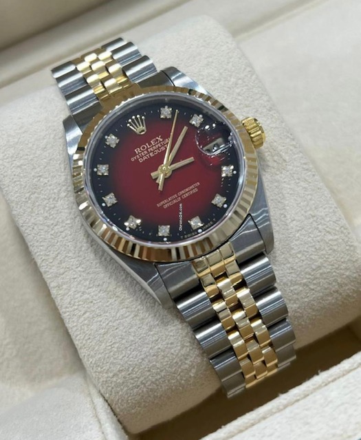 DATEJUST 31MM  STEEL AND GOLD ROLEX SERVICE CARD