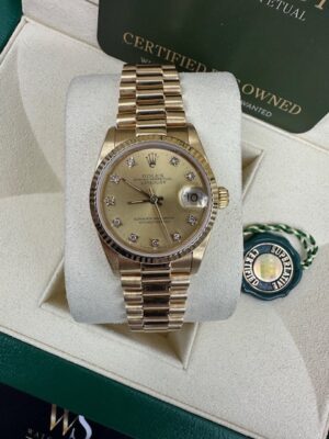 ROLEX 18K YELLOW GOLD DATEJUST 31MM PAPERS