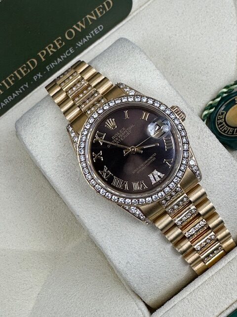 ROLEX DIAMOND SET YELLOW GOLD DATEJUST 31MM