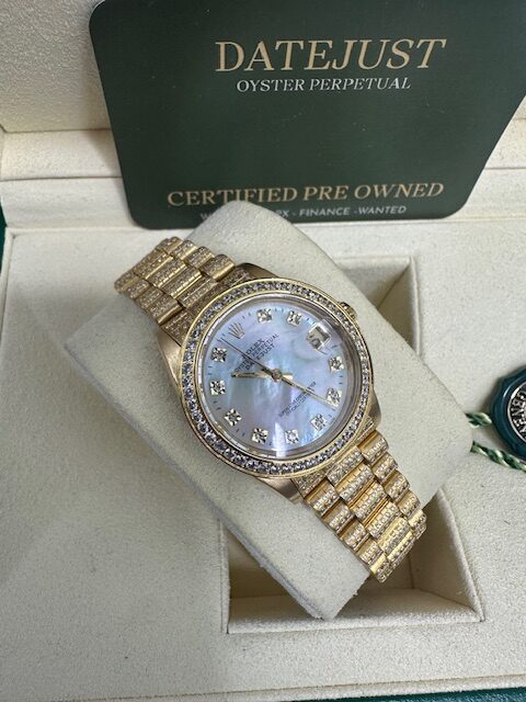 ROLEX YELLOW GOLD DATEJUST 31MM FULLY DIAMOND