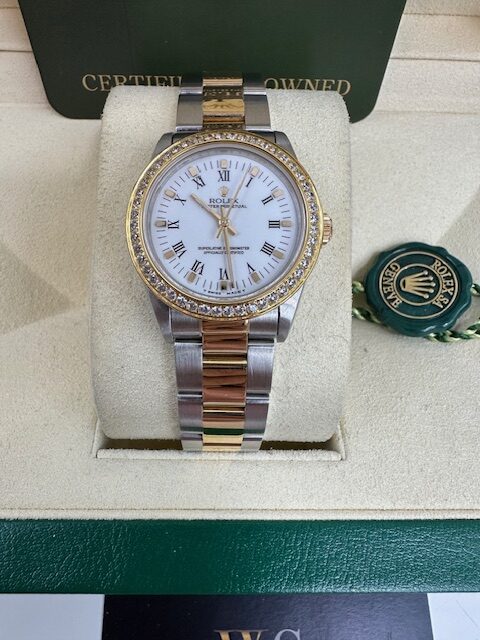 LADIES 31MM  STEEL AND 18K GOLD