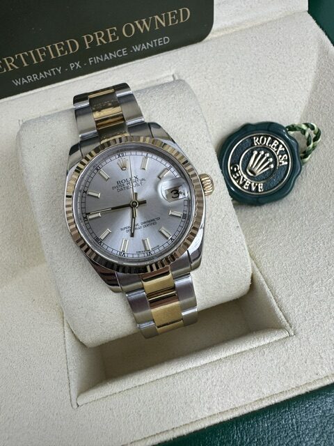 DATEJUST 178243 MIDSIZE 31MM STEEL AND 18K GOLD BOX AND PAPERS