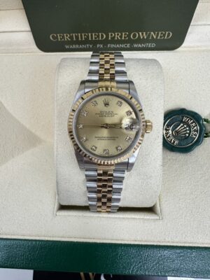 DATEJUST MIDSIZE 31MM  STEEL AND 18K GOLD BOX AND PAPERS