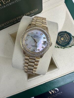 18K DATEJUST 31MM FULLY DIAMOND BOX AND PAPERS