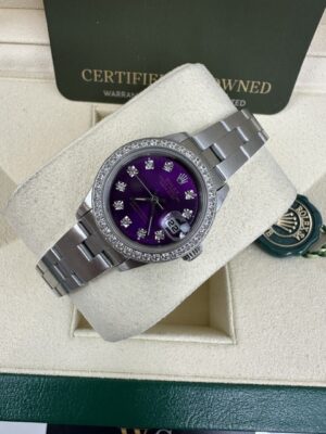 LADIES 26MM DATEJUST STEEL BOX AND PAPERS