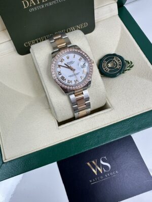 DATEJUST MIDSIZE 31MM  STEEL AND ROSE GOLD BOX AND PAPERS