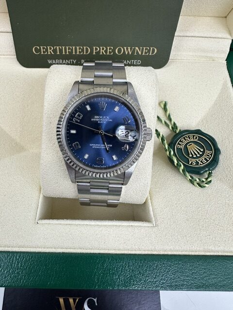 ROLEX OYSTER PERPETUAL 34MM STEEL BOX AND PAPERS
