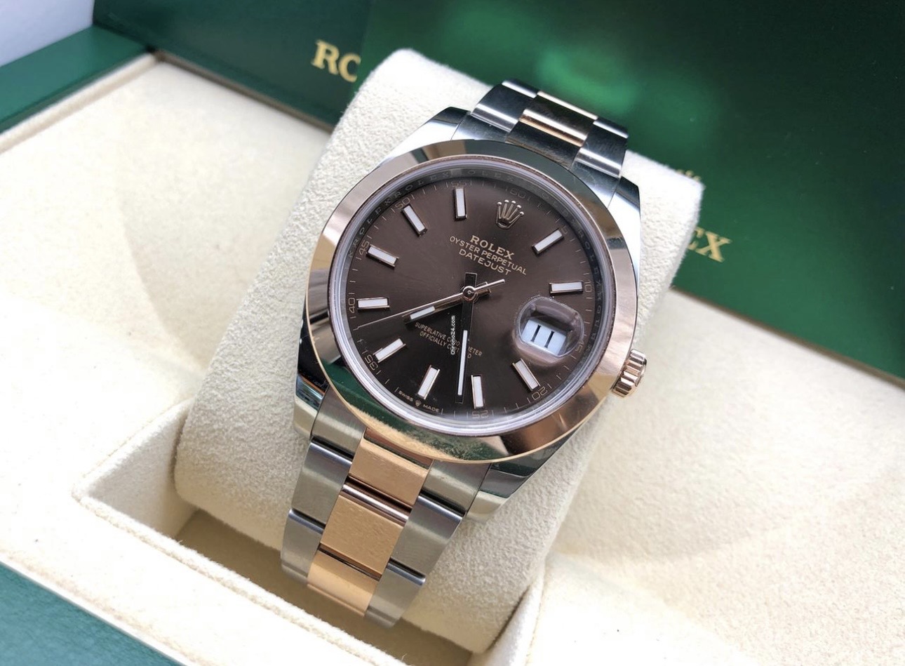 ROLEX CHOCOLATE ROSE GOLD 41MM DATEJUST 126301