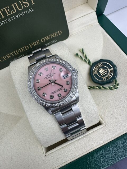 PINK DATEJUST 31MM  STEEL