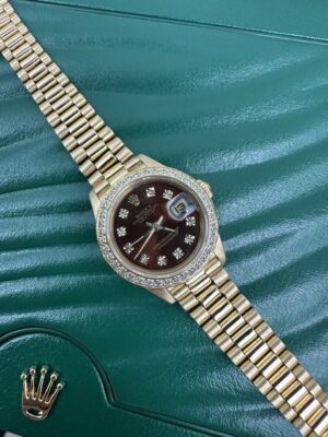 ROLEX CHOCOLATE 18K DATEJUST 69178 BOX AND DOCS