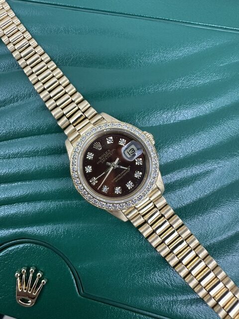 ROLEX CHOCOLATE 18K  DATEJUST 69178 BOX AND DOCS