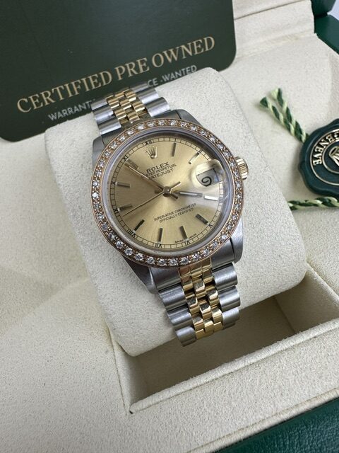 DATEJUST 68273 MIDSIZE 31MM BI METAL BOX R PAPERS