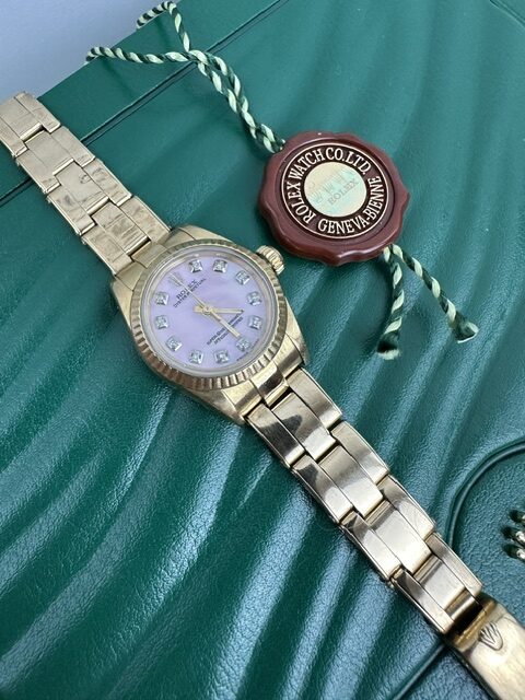 ROLEX LADIES 18K , 67198 BOX AND R PAPERS