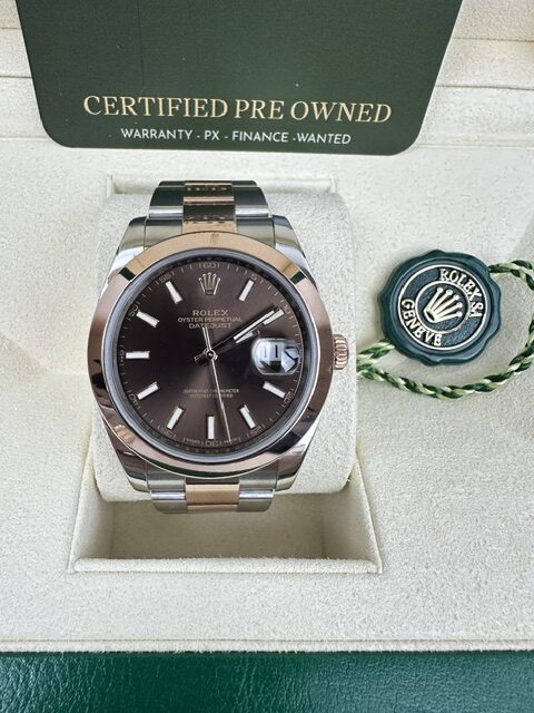 ROLEX CHOCOLATE ROSE GOLD 41MM DATEJUST 126301