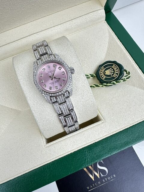 ROLEX 26MM  DIAMOND SET BOX AND PAPERS