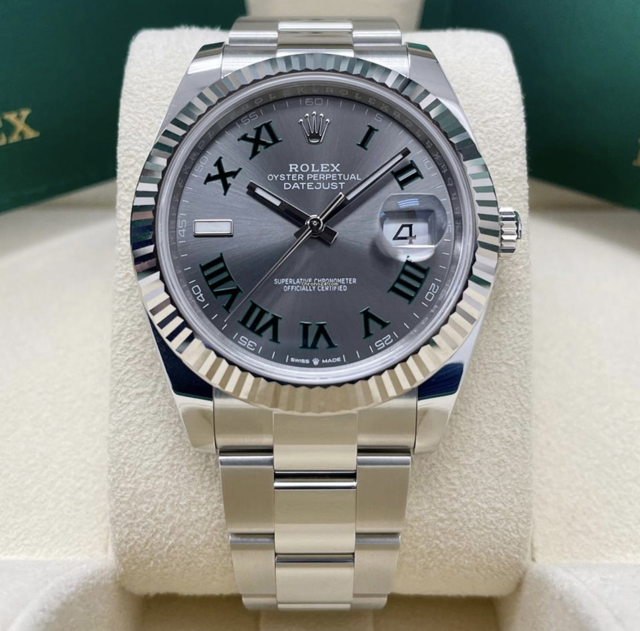 ROLEX WIMBLEDON DATEJUST II 41MM BOX AND PAPERS