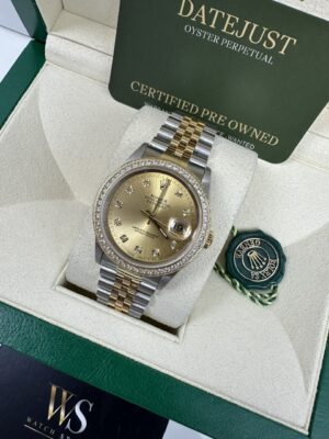 ROLEX DATEJUST 36MM BI METAL BOX AND R PAPERS