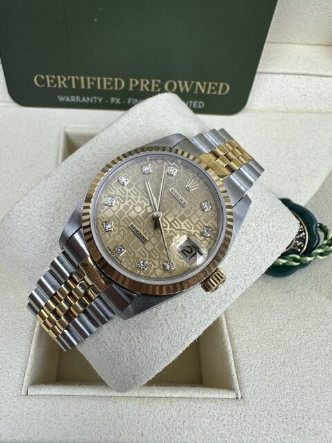 DATEJUST MIDSIZE 31MM STEEL AND 18K GOLD BOX AND R PAPERS