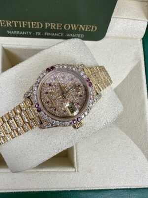 ROLEX DIAMOND DATEJUST LADIES GOLD , 69178