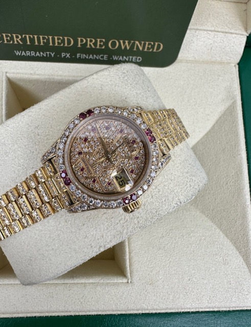 ROLEX DIAMOND DATEJUST LADIES GOLD , 69178