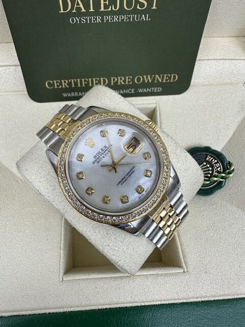 DATEJUST 36MM STEEL AND 18K BOX AND PAPERS