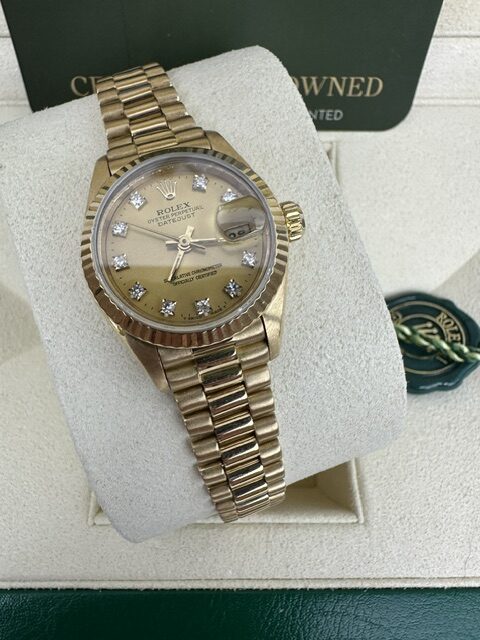 ROLEX DATEJUST LADIES 18K , 69178 BOX AND PAPERS