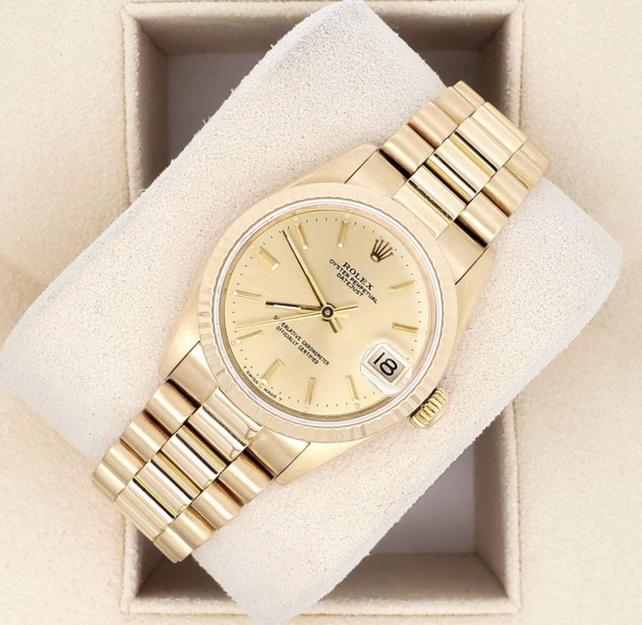 ROLEX 18K YELLOW GOLD DATEJUST 31MM