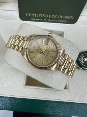 ROLEX 18K YELLOW GOLD DATEJUST 31MM PAPERWORK