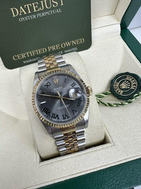 ROLEX DATEJUST 36MM WIMBLEDON BOX PAPERWORK