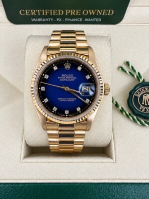 ROLEX 36MM 18K YELLOW GOLD BOX AND PAPERWORK