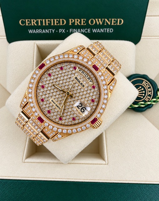 ROLEX 18K YELLOW GOLD DAYDATE 36MM QUICKSET