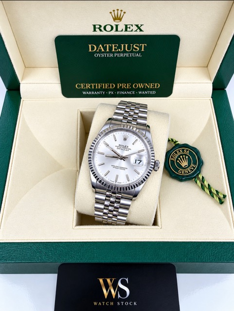 DATEJUST STEEL 36MM 16030 BOX AND CERTIFCATES
