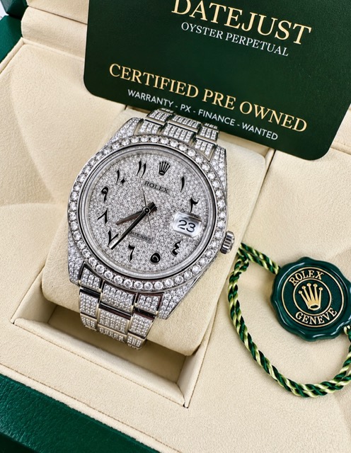 ROLEX DIAMOND DATEJUST  41MM BOX AND R PAPERS