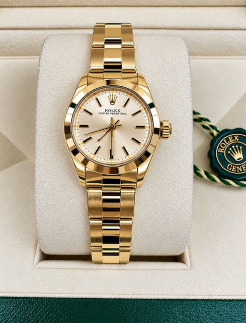 ROLEX LADIES FULL GOLD BOX AND CERTIFICATES